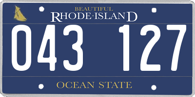 RI license plate 043127