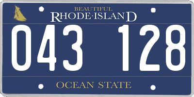 RI license plate 043128