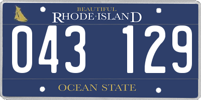 RI license plate 043129