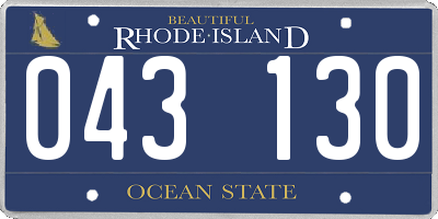 RI license plate 043130