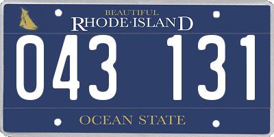 RI license plate 043131