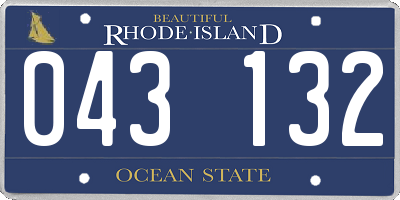 RI license plate 043132