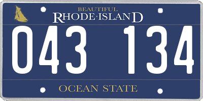 RI license plate 043134
