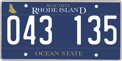 RI license plate 043135