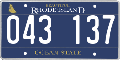 RI license plate 043137