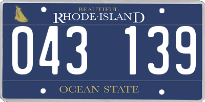 RI license plate 043139