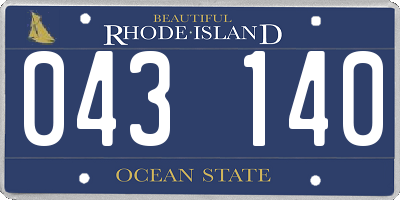 RI license plate 043140