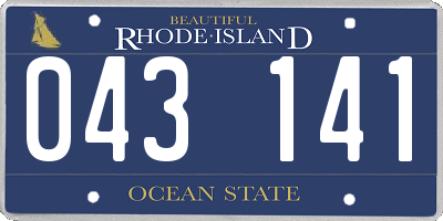 RI license plate 043141