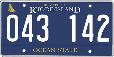 RI license plate 043142