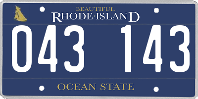 RI license plate 043143
