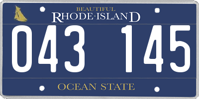 RI license plate 043145
