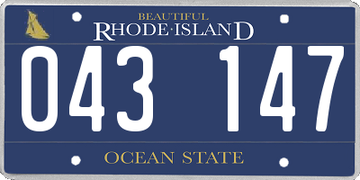 RI license plate 043147