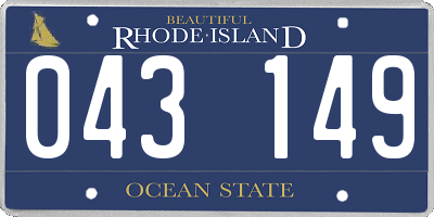RI license plate 043149