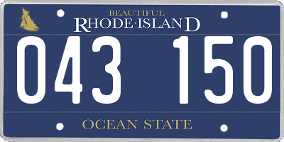 RI license plate 043150