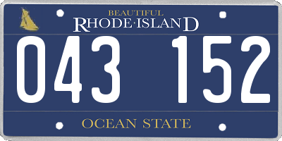 RI license plate 043152