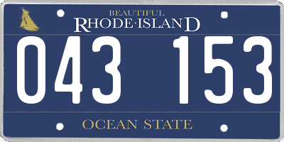 RI license plate 043153