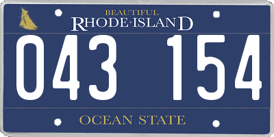 RI license plate 043154