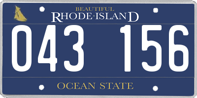 RI license plate 043156