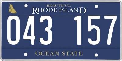 RI license plate 043157