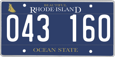 RI license plate 043160