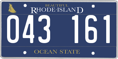 RI license plate 043161