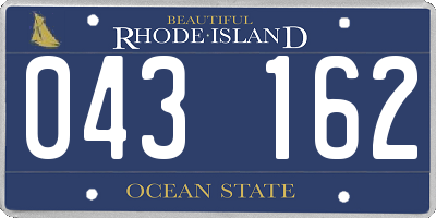 RI license plate 043162