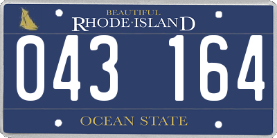 RI license plate 043164