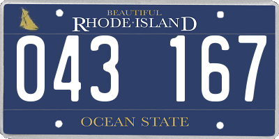 RI license plate 043167
