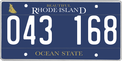 RI license plate 043168