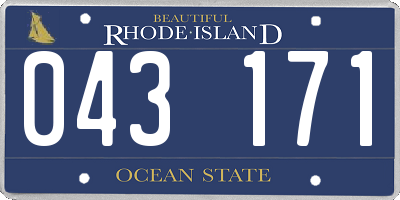 RI license plate 043171