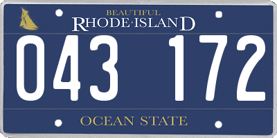 RI license plate 043172