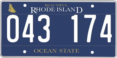 RI license plate 043174