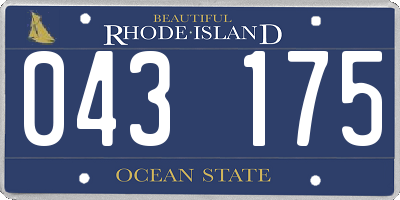 RI license plate 043175