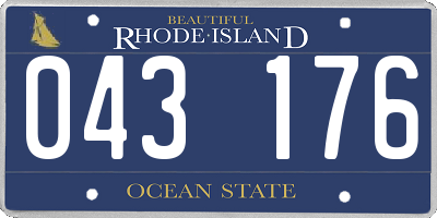 RI license plate 043176