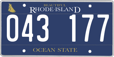 RI license plate 043177