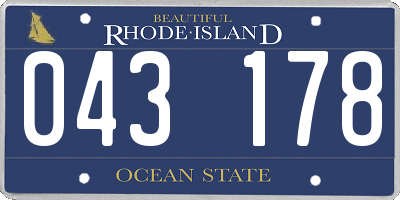 RI license plate 043178