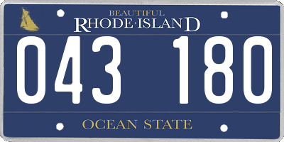 RI license plate 043180