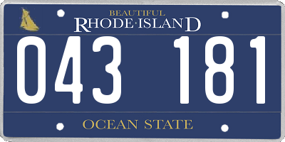 RI license plate 043181