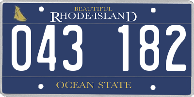 RI license plate 043182