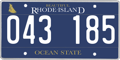 RI license plate 043185