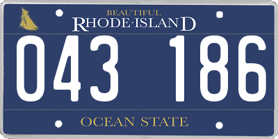 RI license plate 043186