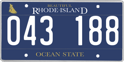 RI license plate 043188
