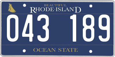 RI license plate 043189