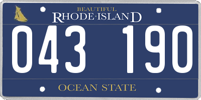 RI license plate 043190
