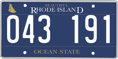 RI license plate 043191