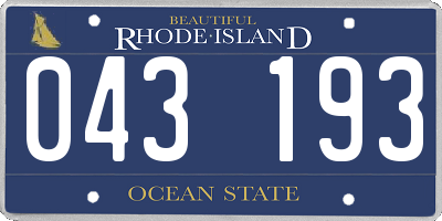 RI license plate 043193