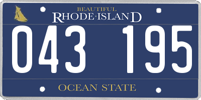 RI license plate 043195