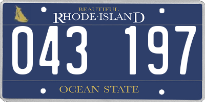 RI license plate 043197
