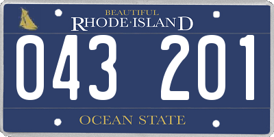 RI license plate 043201