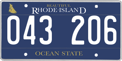 RI license plate 043206